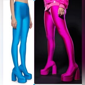 $119 NIB! Azalea Wang Turquoise Blue Platform Pants Boot Sz 9